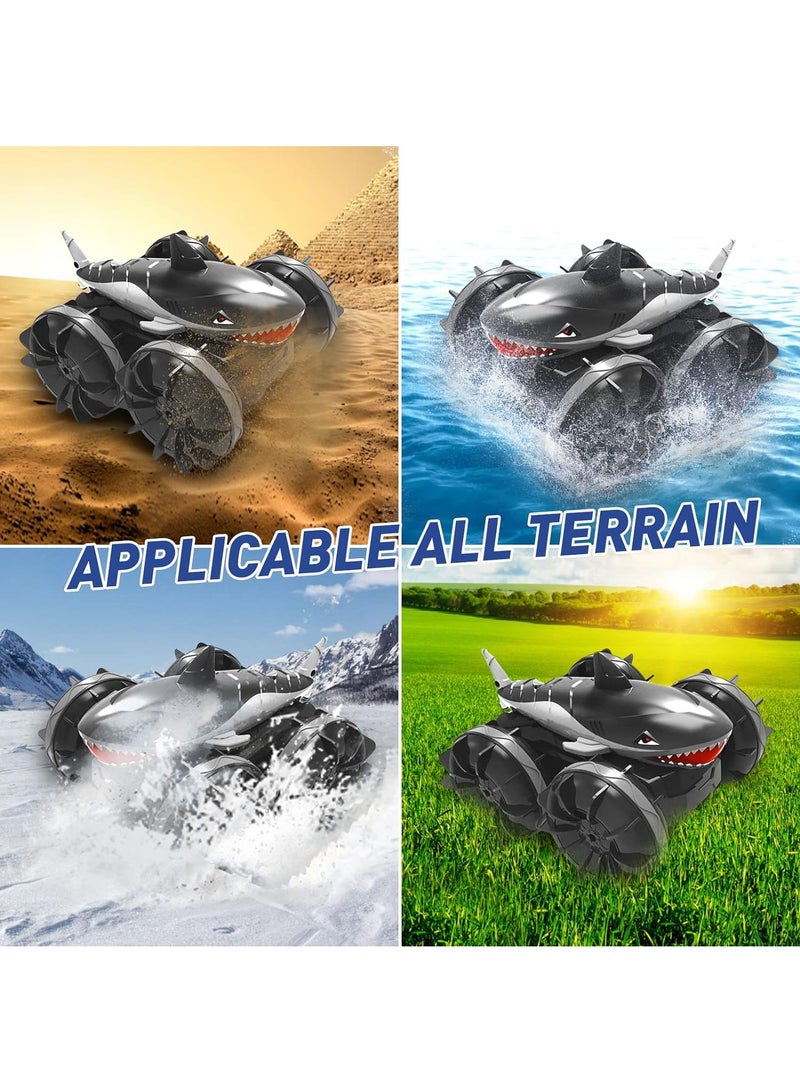 Land Rover Amphibious Shark Stunt Double Sided Rolling Driving Induction Remote Control Car Toy
