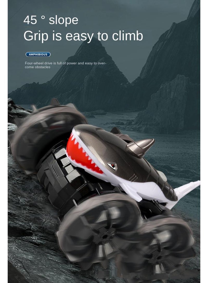 Land Rover Amphibious Shark Stunt Double Sided Rolling Driving Induction Remote Control Car Toy