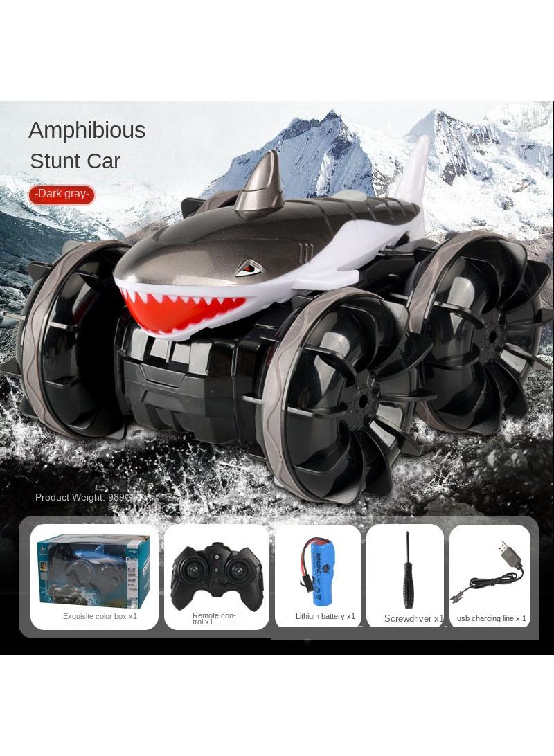 Land Rover Amphibious Shark Stunt Double Sided Rolling Driving Induction Remote Control Car Toy