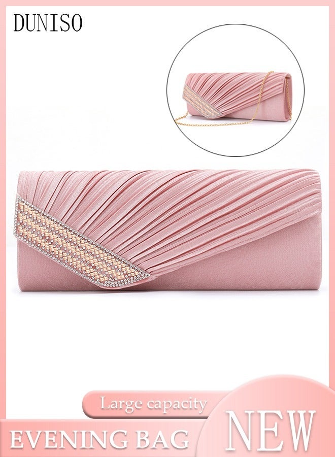 Women Shiny Glitter Evening Bag Party Clutches Envelope Handbag Chain Purse for Wedding Elegant Formal Cocktail Party