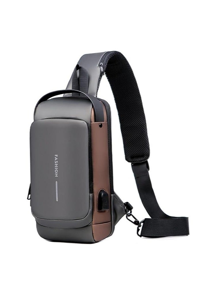Anti theft Crossbody Sling bag,Shoulder Backpack,Lightweight Chest Daypack with USB Charging Port,Fit for 9.7'' ipad