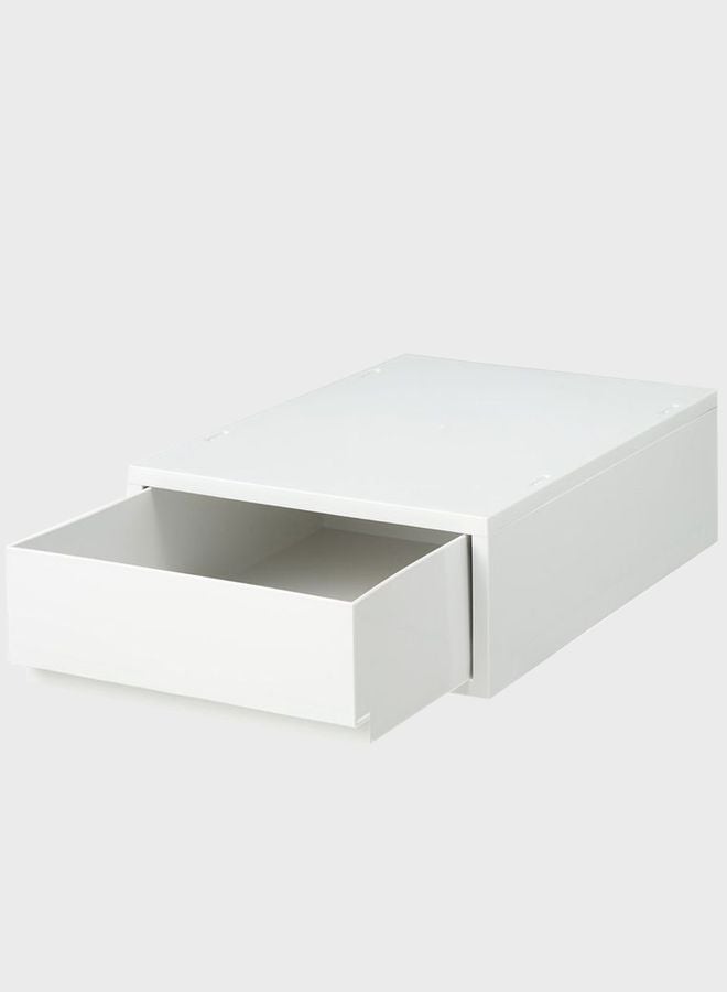 Polypropylene Shallow Type Drawer Case, W 26 x D 37 x H 12 cm, White