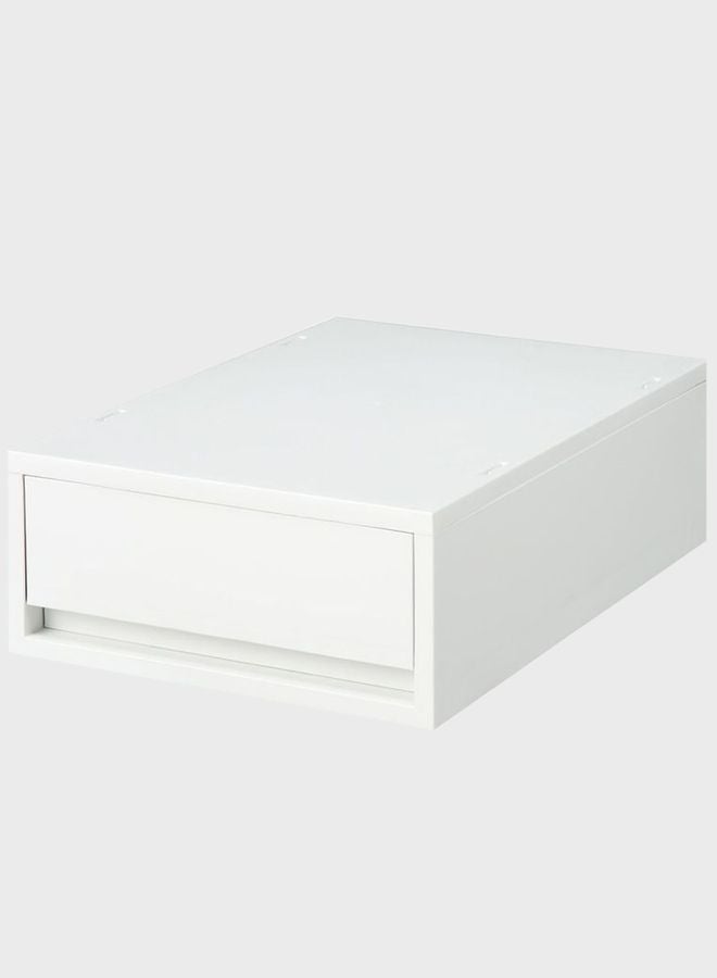 Polypropylene Shallow Type Drawer Case, W 26 x D 37 x H 12 cm, White