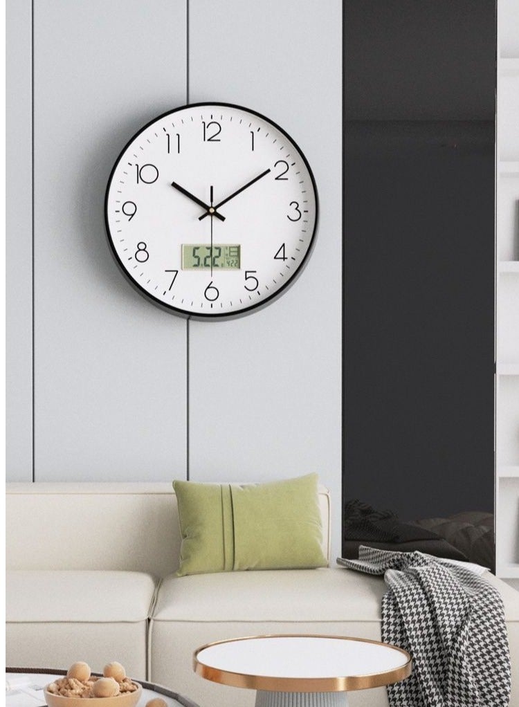 Wall Clock 12 Inch Silent Non Ticking Round Wall Clocks Silent Quartz Decorative Wall Clock for Living Room Home Office School