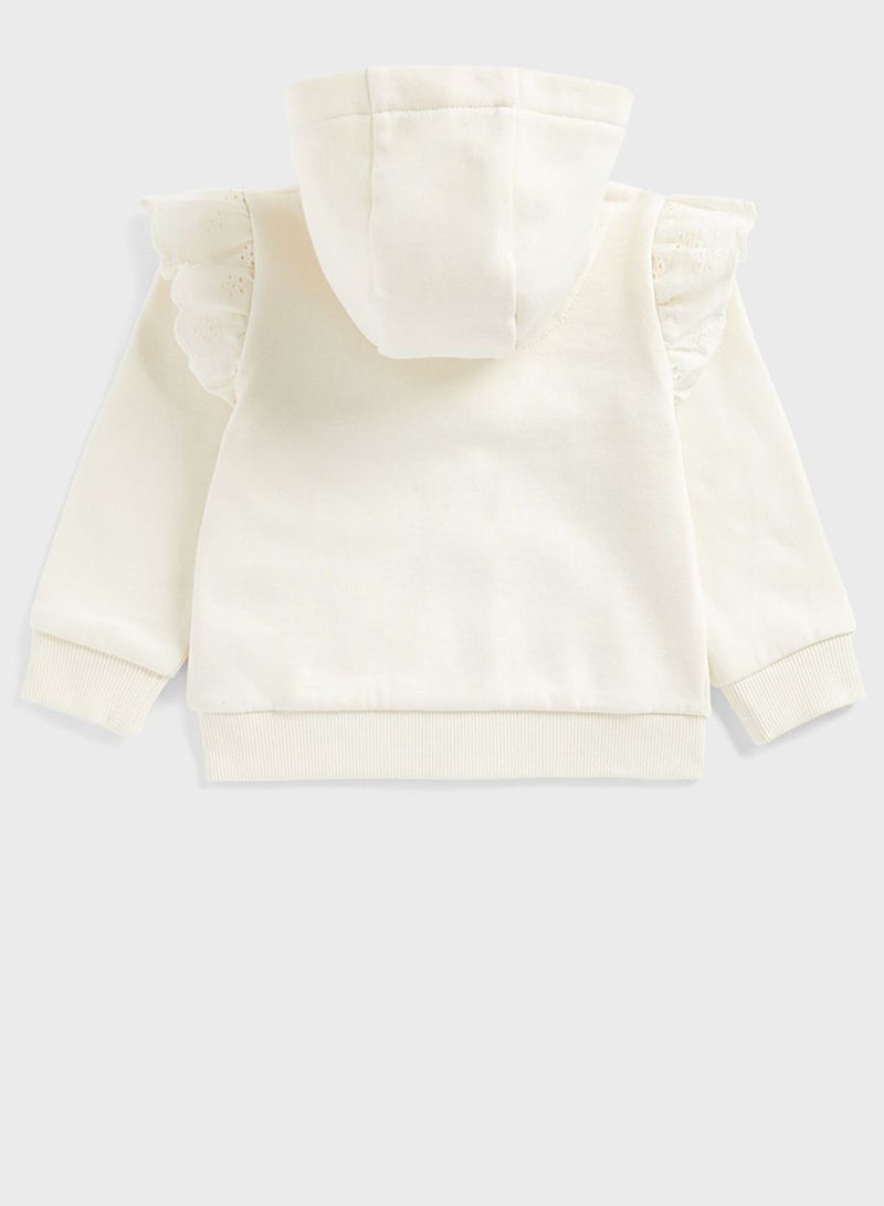 Infant Broidery Frill Zip Through Hoodie