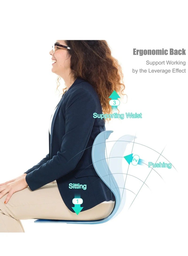 Seat Cushion and Lumbar Support Pillow Orthopedic Memory Foam Chair Back Cushion for Sciatica Lower Back & Tailbone Pain Relief, Adjustable Recliner Ergonomic Washable Versatile Pad for Car Office