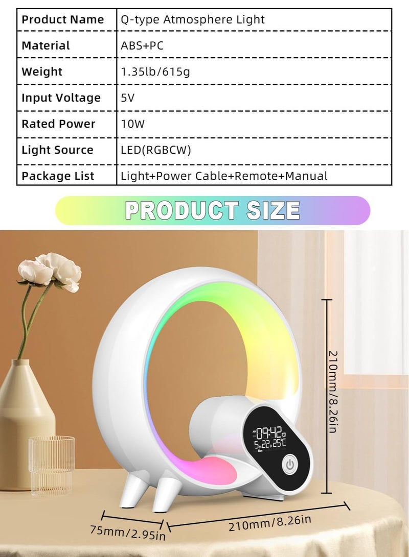 Sunrise Alarm Clock Wake Up Light, 5 in 1 White Noise Sound Machine, 16 Million Colors Night Light, 16 Nature Sounds, App Control, Bluetooth Speaker, Dimmable Bedside Lamp,Table lamp for Bedroom