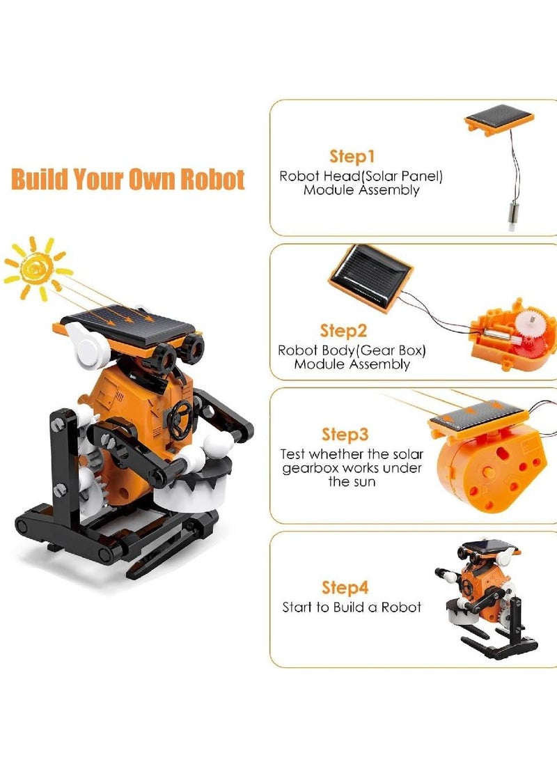 Solar Robot Toy Kit for Kids, 7 in 1 STEM Robot Toys Building Kits, Educational Science Experiment Kit Powered by Solar, DIY Educational Toy for 8 9 10 11 12 Year Old Boys Girls Birthday Gifts