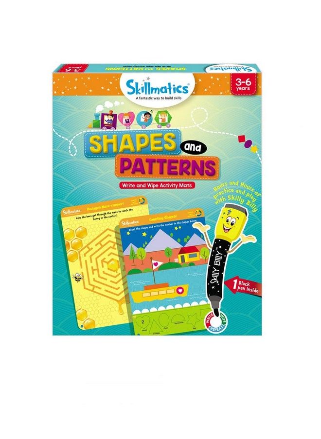 Educational Game  Shapes And Patterns Reusable Activity Mats With Dry Erase Marker Gifts Travel Toy Ages 3 To 6