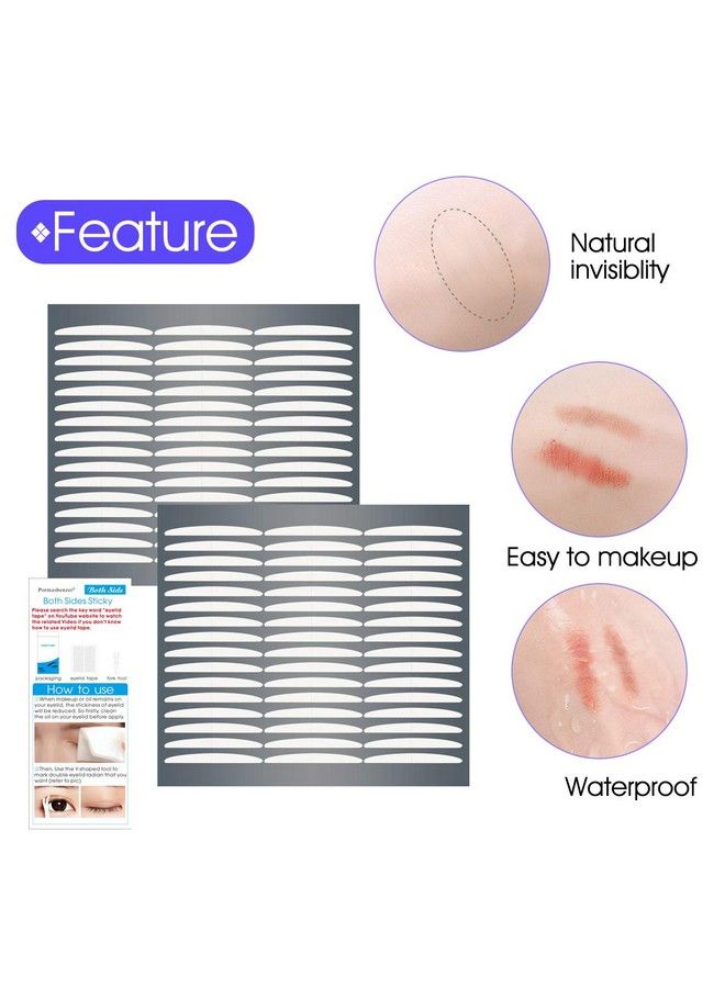 168Pairs Ultra Invisible Twosided Sticky Double Eyelid Tapes Stickers For Heavy Saggy Droopy Hooded Eyelids Medical Fiber Selfadhesive Strips Instant Eyelid Lift Without Surgery