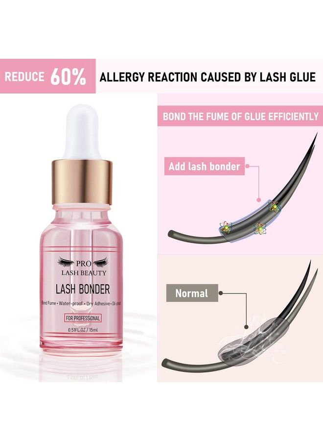 Lash Bonder For Eyelash Extensions Super Bonder Glue Accelerator Lash Extension Sealant Longer Retention Waterproof Oilproof Special Dropper Design For Dose Control 15Ml