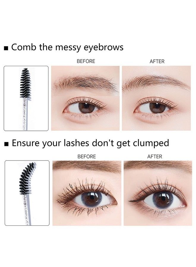 20Pcs Eyelash Brushes Disposable Crystal Eyebrow Brush Spoolies For Eyelash Extensions With Case