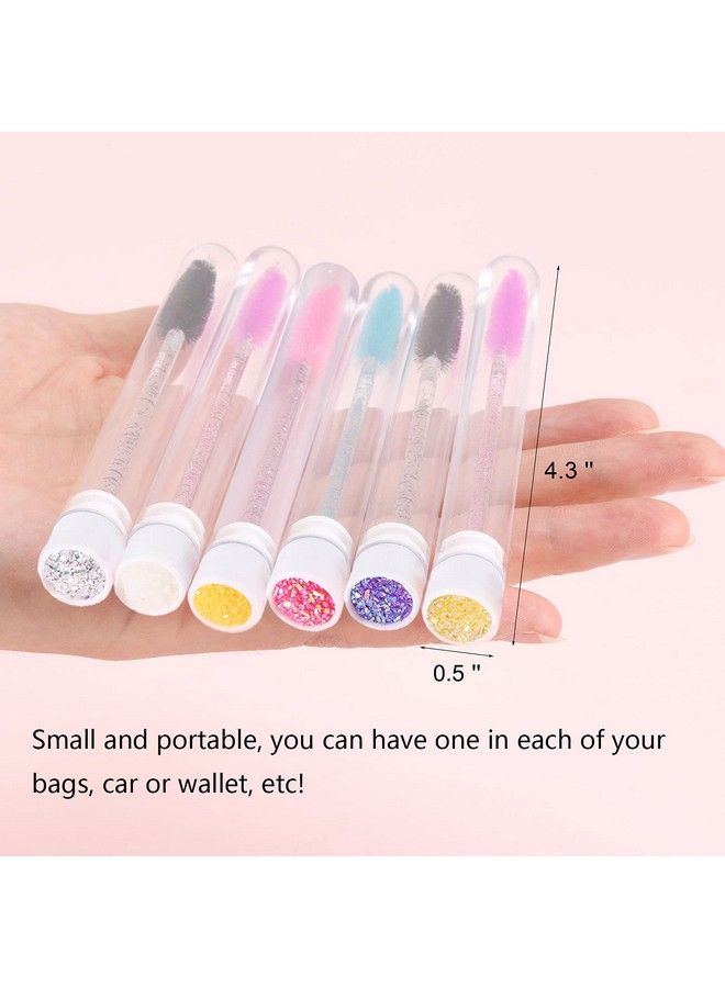 20Pcs Eyelash Brushes Disposable Crystal Eyebrow Brush Spoolies For Eyelash Extensions With Case
