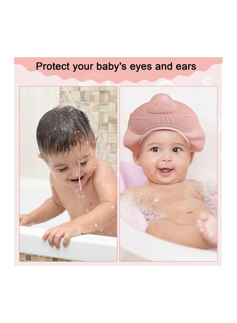 2 Pack Shower Cap for Baby Kids Bath Visor Protection Hat Safe Bathing With Elastic Adjustable Band Infants Toddler Children Over 6 Months