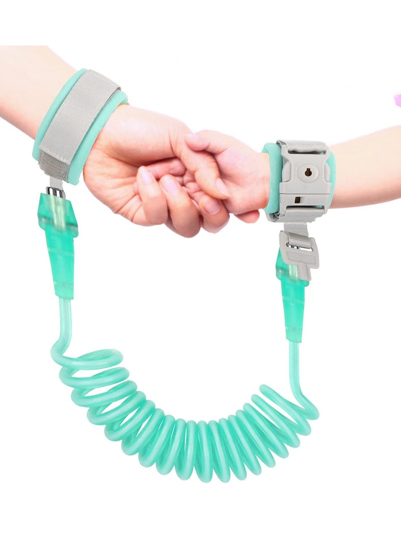 Kids Anti Lost Wrist Link Kid Leash with Key Lock Upgraded Baby Safety Wristband Rope for Babies Toddlers Child Green