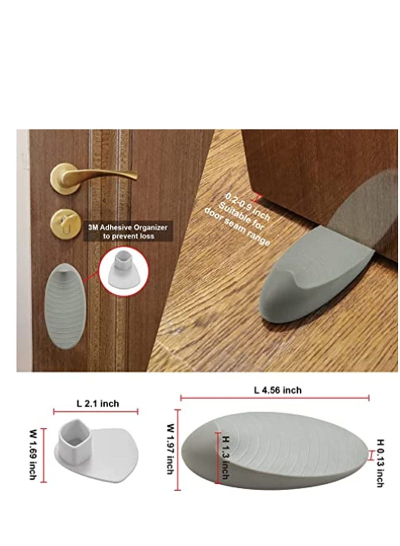 Door Stoppers, Rubber Stop, Wedge Stoppers Floor Works on All Types Heavy Duty Jam, No Sliding/No Marking Floors Stops with Holder Gift for Family 3 Pcs