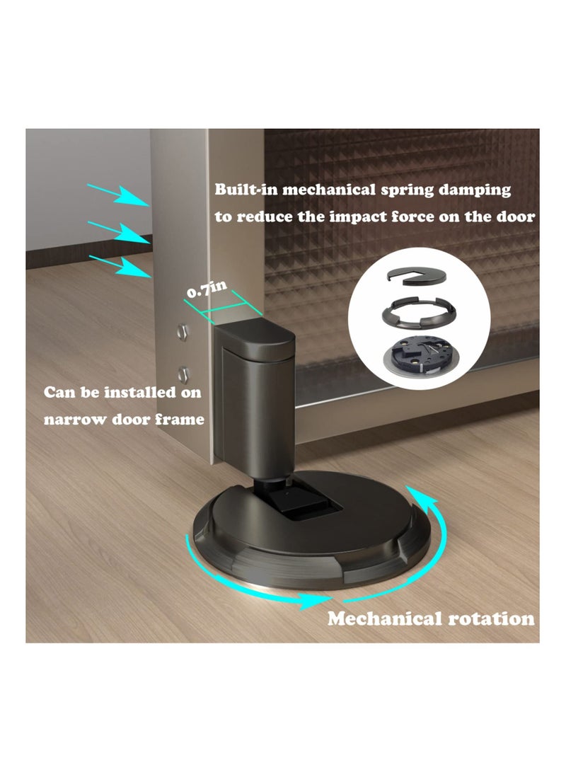 Mechanical Floor Door Stopper Heavy Duty Stop for Bottom of Strongest Windproof Holder to Keep Open Catch Nail Free or Screws No Magnetic Doorstop