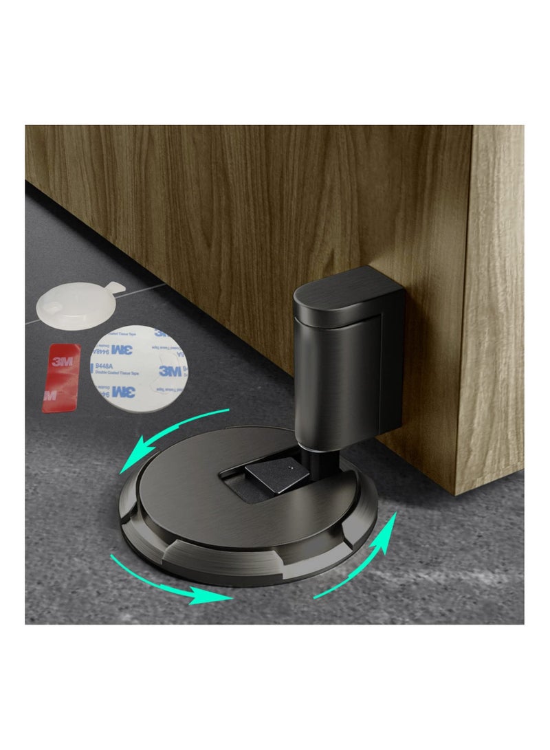 Mechanical Floor Door Stopper Heavy Duty Stop for Bottom of Strongest Windproof Holder to Keep Open Catch Nail Free or Screws No Magnetic Doorstop