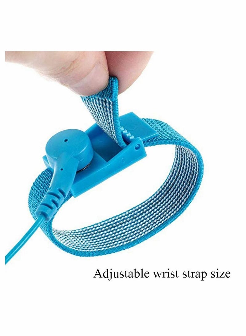 Static Ring, Antistatic Wrist Strap, Wired Anti-static Bracelet, Belt, Adjustable Esd Band Fits, for Working On Sensitive Electronic Devices(6 Pack)