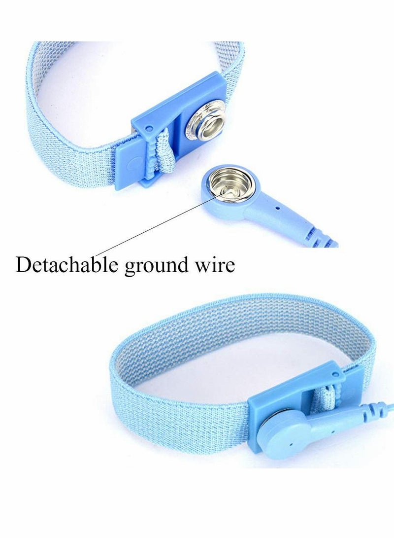 Static Ring, Antistatic Wrist Strap, Wired Anti-static Bracelet, Belt, Adjustable Esd Band Fits, for Working On Sensitive Electronic Devices(6 Pack)