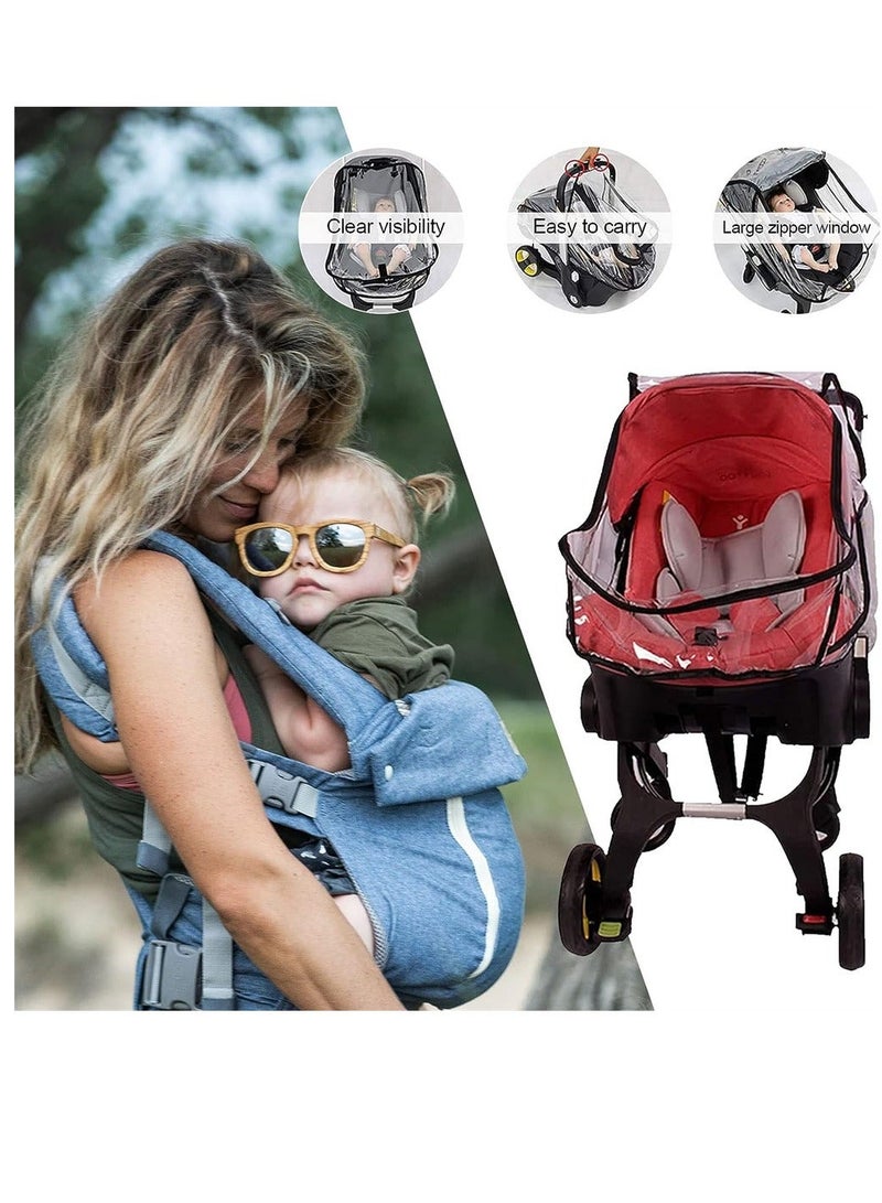 Baby Car Seat Stroller Rain Cover Weather Shield Waterproof with Easy Access Zipper Carrier Accessory