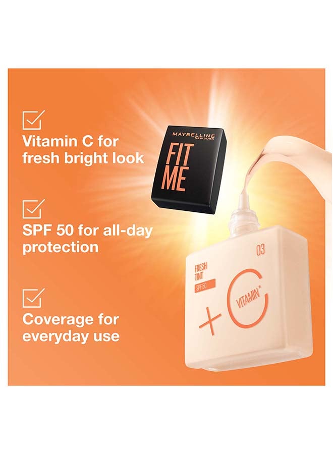 Fit Me Fresh Tint Foundation SPF 50 with Brightening Vitamin C, 5.6