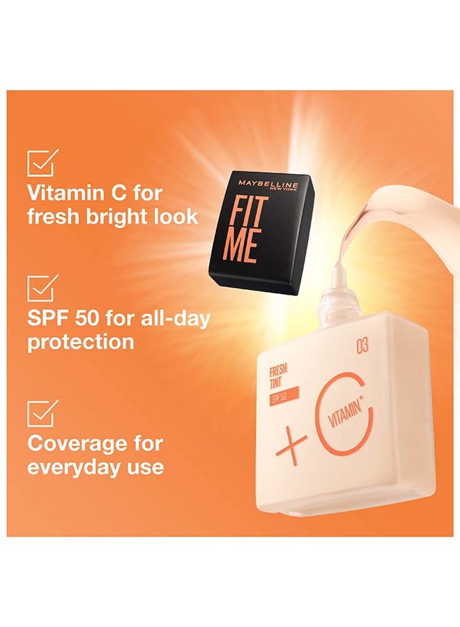Fit Me Fresh Tint Foundation SPF 50 with Brightening Vitamin C, 11.5