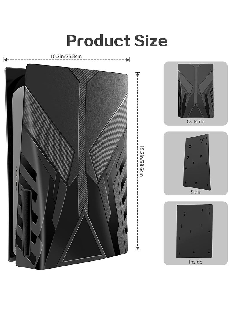 PS5 Plates for PS5 Accessories, Hard Shockproof Cover PS5 Skins Shell Panels for PS5 Console, Anti-Scratch Dustproof Face Plates Replacement Accessories for Playstation 5 Disc Edition - Black