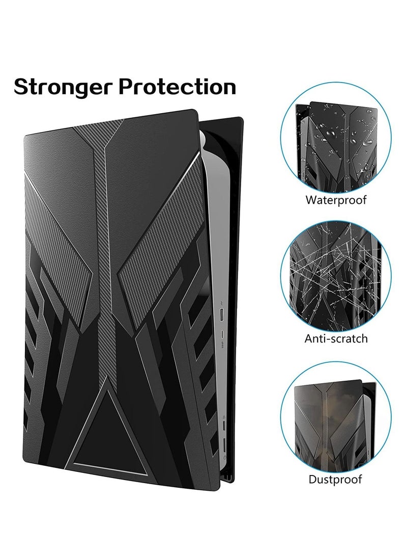 PS5 Plates for PS5 Accessories, Hard Shockproof Cover PS5 Skins Shell Panels for PS5 Console, Anti-Scratch Dustproof Face Plates Replacement Accessories for Playstation 5 Disc Edition - Black