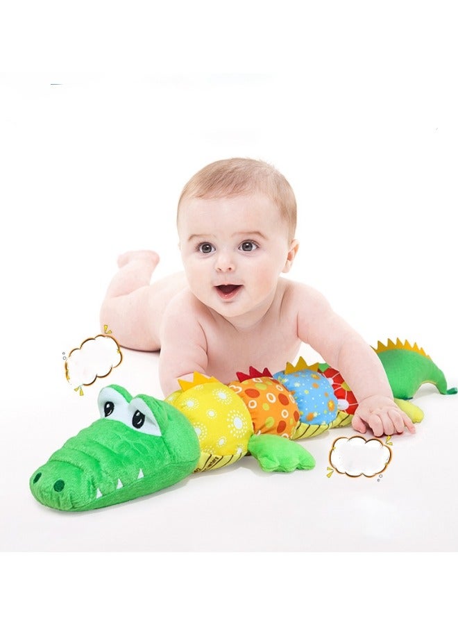 Baby Toys Musical Crocodilian Infant Toys Stuffed Animal Toys with Ruler Design and Ring Bell for Boys Girls 0-12 Months