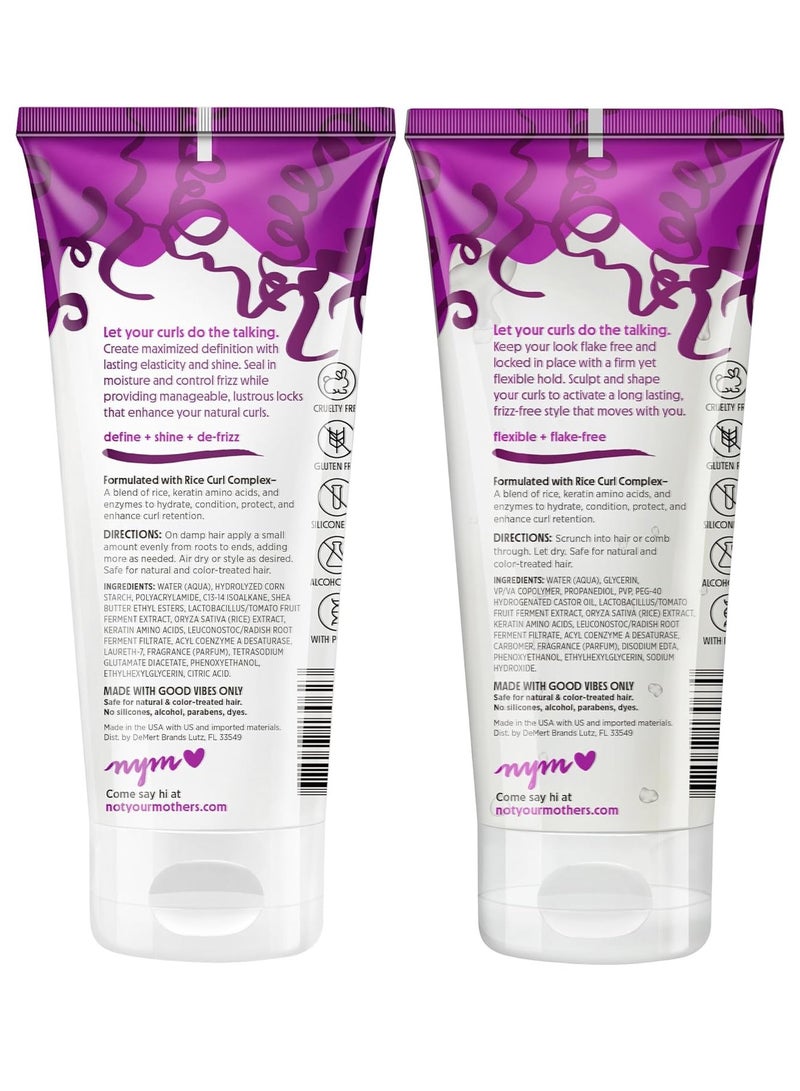 Not Your Mother's Curl Talk Frizz Control Sculpting Gel & Defining Cream (2-Pack) - 6 fl oz - Formulated with Rice Curl Complex - All Curl Types