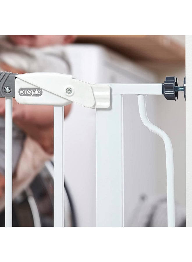 Easy Step 38.5-Inch Wide Walk Thru Baby Gate, Includes 6-Inch Extension Kit, Pressure Mount Kit, Wall Cups