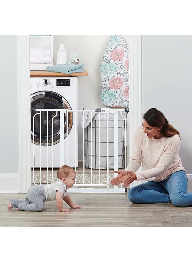 Easy Step 38.5-Inch Wide Walk Thru Baby Gate, Includes 6-Inch Extension Kit, Pressure Mount Kit, Wall Cups