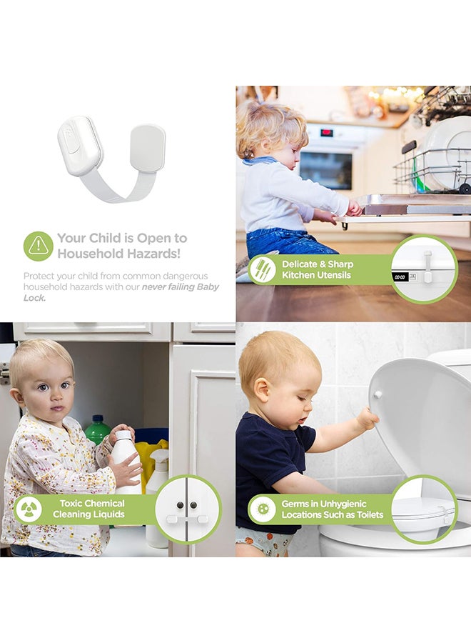 8-Pack Baby Locks Child Safety Cabinet Proofing -Safe Quick And Easy 3M Adhesive Cabinet Drawer Door Latches No Screws And Magnets