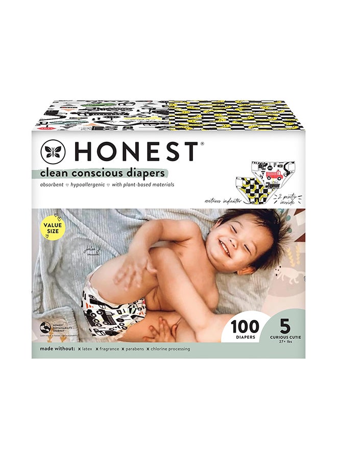 Clean Conscious Diapers Super Club Box, Size 5 (27+ Lbs), 100 Count