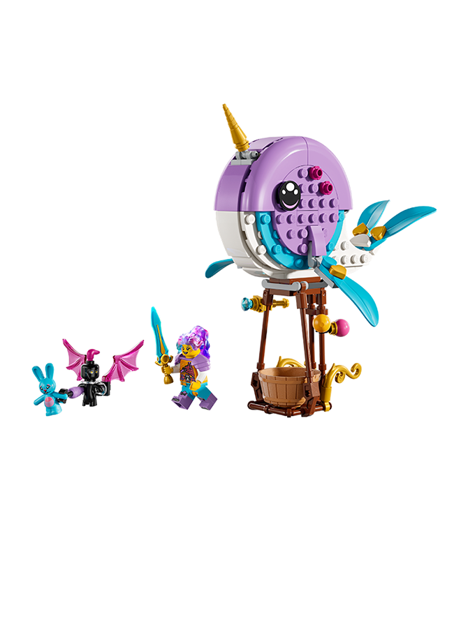 DREAMZzz Izzie's Narwhal Hot-Air Balloon Toy, Sea Animal Building Set, Save Bunchu from a Grimspawn, Transforming Whale Toy Figure, Gifts for Girls Boys and Kids Aged 7 Plus Years Old 71472