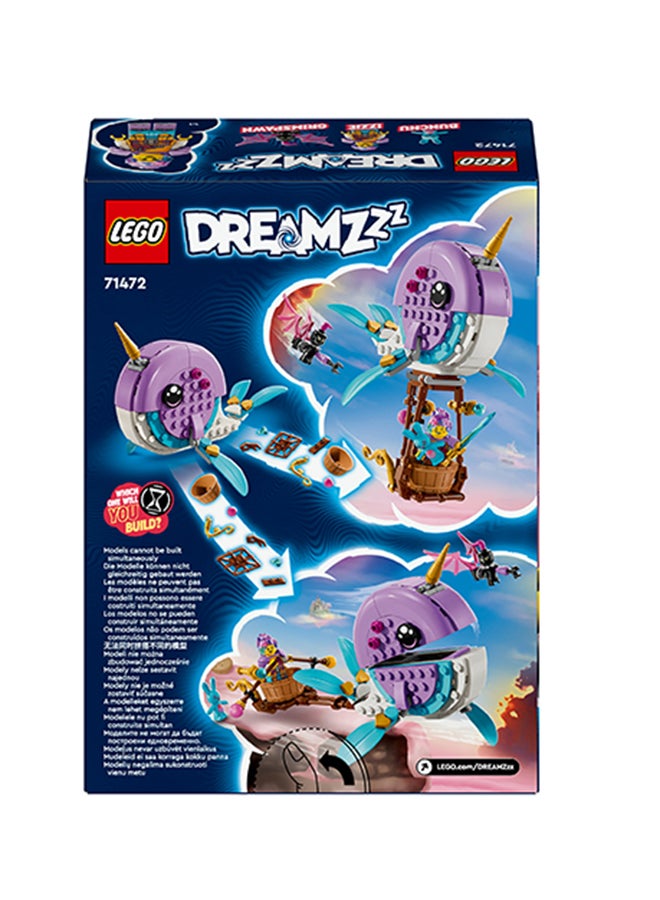 DREAMZzz Izzie's Narwhal Hot-Air Balloon Toy, Sea Animal Building Set, Save Bunchu from a Grimspawn, Transforming Whale Toy Figure, Gifts for Girls Boys and Kids Aged 7 Plus Years Old 71472