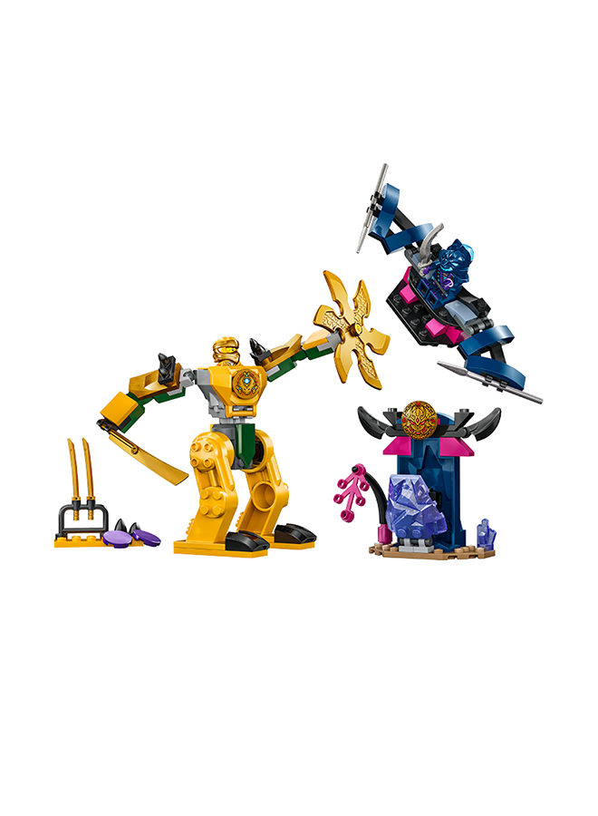 71804 NINJAGO Arin’s Battle Mech, Ninja Toy Set for Kids with Arin Minifigure and Katana Sword Accessory, Gift Idea for Boys and Girls Aged 4 Years Old and Over