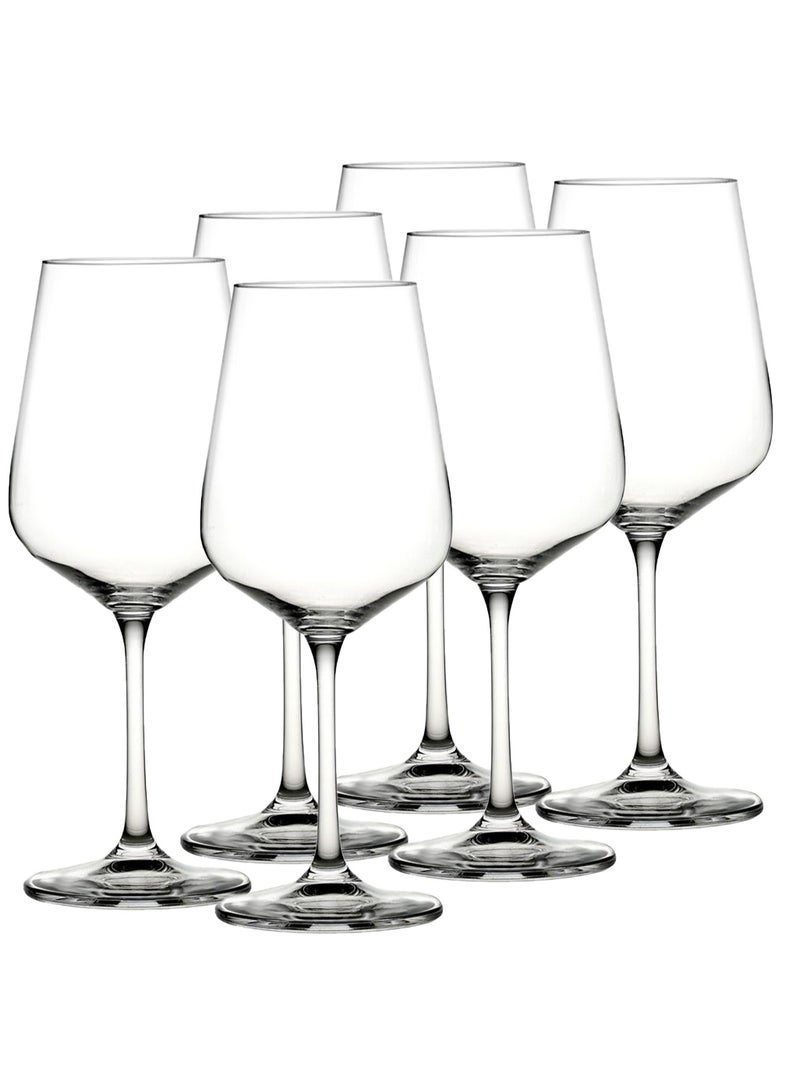 Red Wine Glasses (Set of 6) - Crystal Stemware 435ml/14.72 oz - Elegant Glassware for Celebrations, Anniversaries, and Wine Enthusiast Gift - Dishwasher Safe, Lead-Free, and Durable Glass