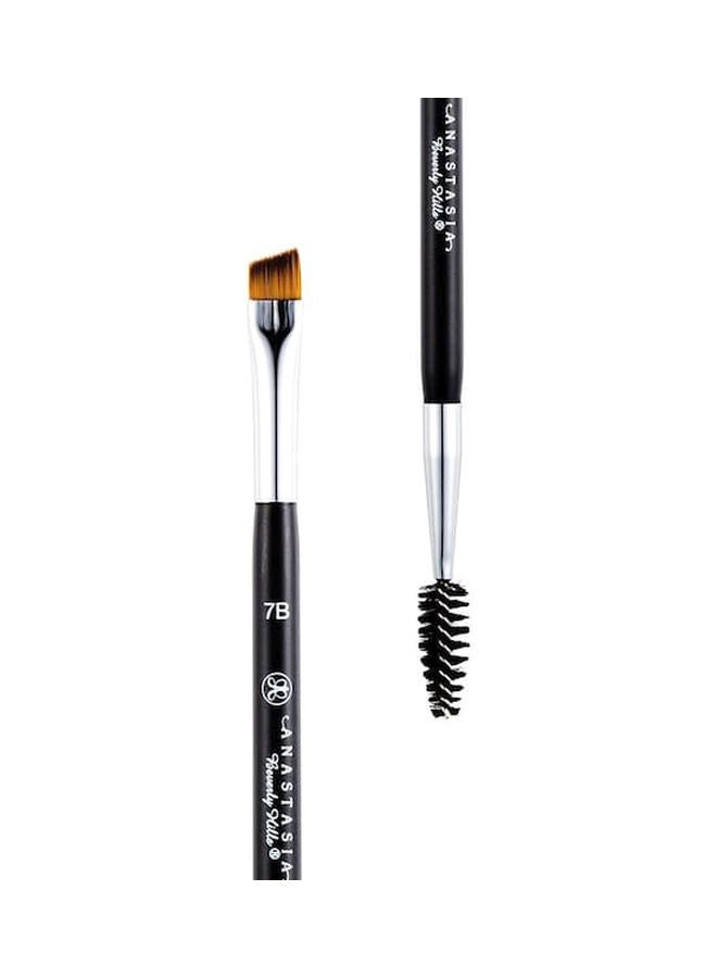 7B Dual-Ended Flat Brow Brush Black/Silver/Brown