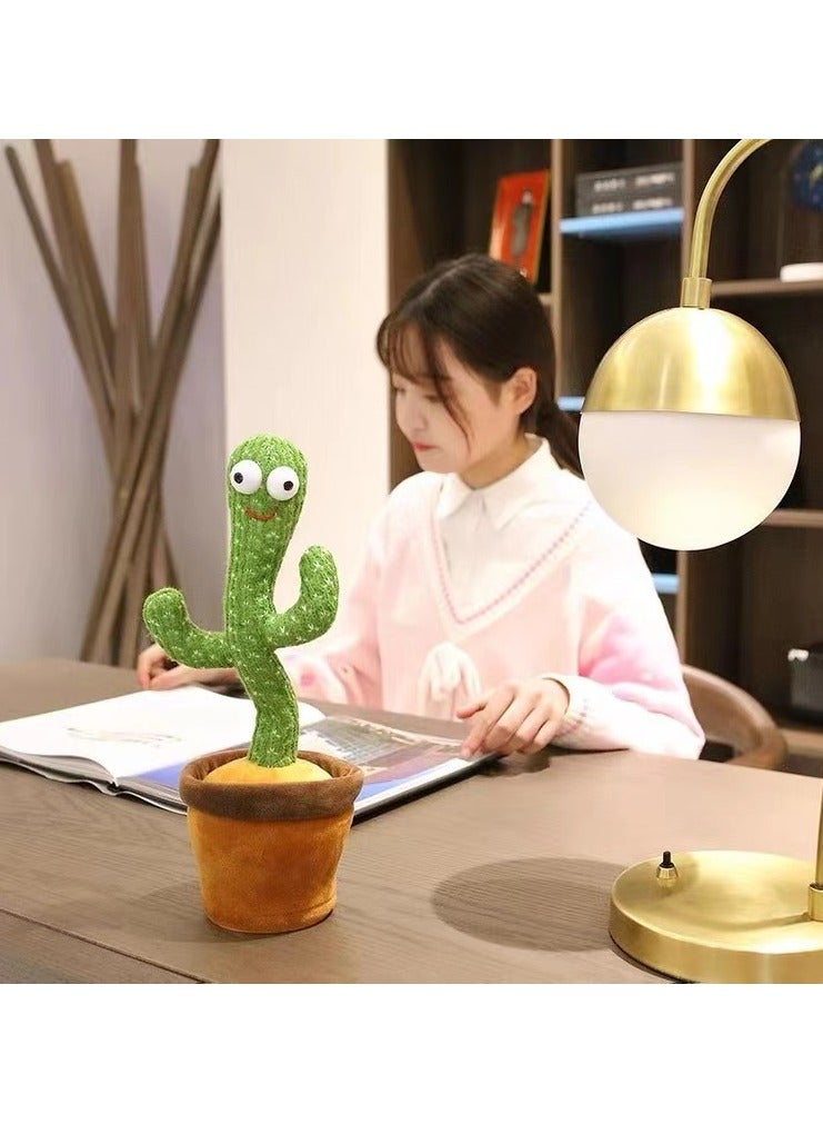 Dancing Cactus Toy, Talking Repeated Singing Sunshine Cactus Toy 120 Baby Songs 15S Record Your Voice Singing+Dancing+Recording+LED