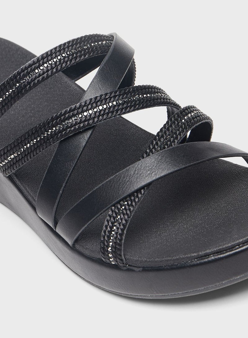 Multi Strap Wedge Sandals