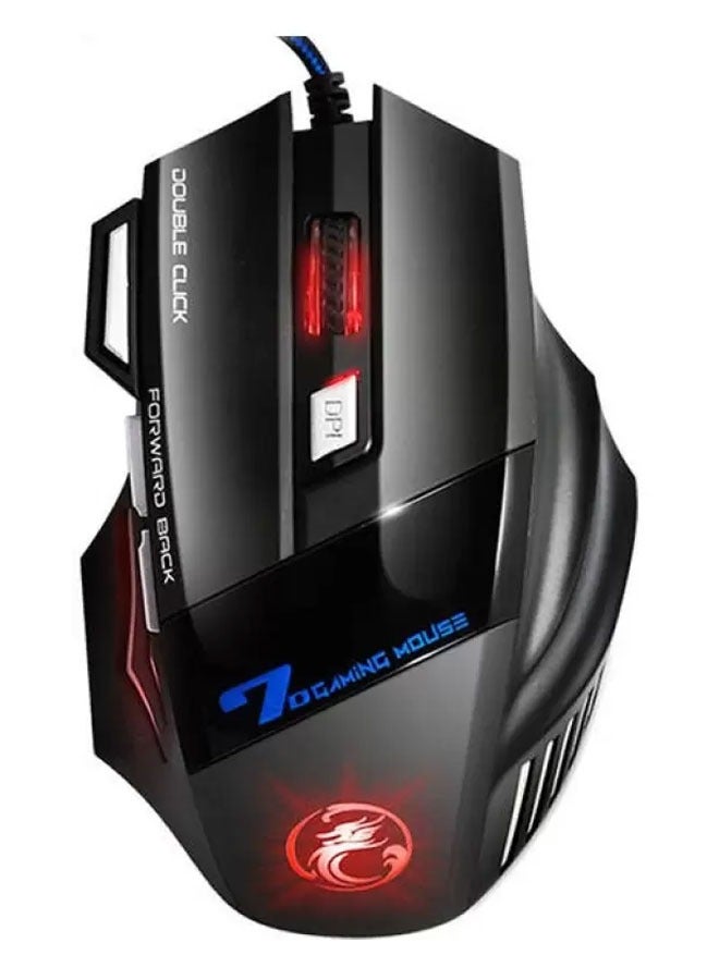 ENTWINO Gaming Mouse 7 Buttons RGB Light Sports Design For Laptops & PC iMiceX7 Braided Wired Optical Gaming Mouse