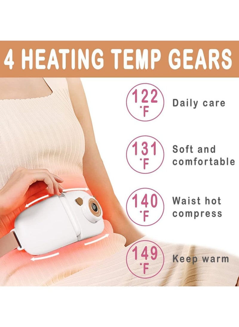 Menstrual Heating Pad for Cramps Portable Wireless Fast 4 Heat Levels and 5 Massage Modes Foldable Belt Waist Belly Back Pain Relief Women Girls