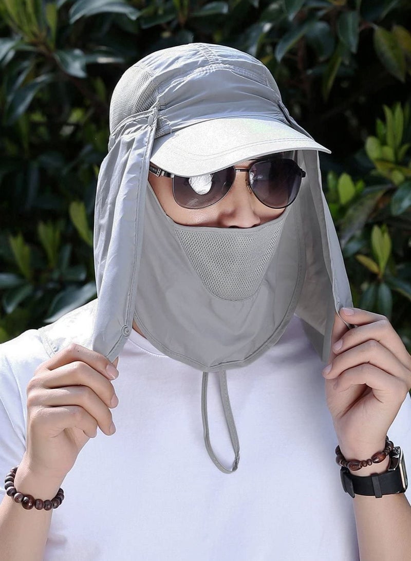 Women Sun Hat UV Protection Neck Flap Cap Summer Outdoor Sport Wide Brim Free Sunscreen Sleeve for & Men