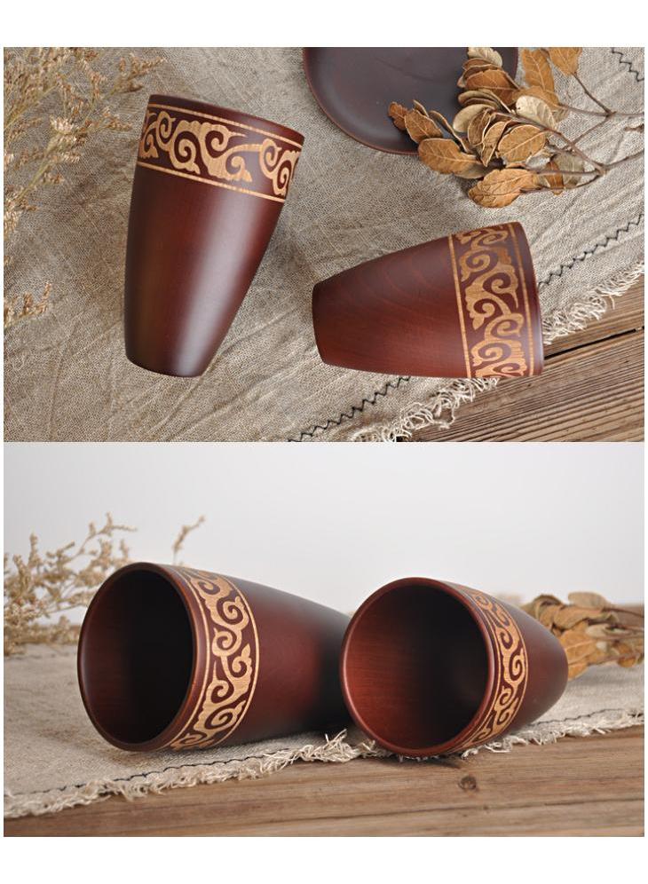 5-Piece Wooden Tea Cups