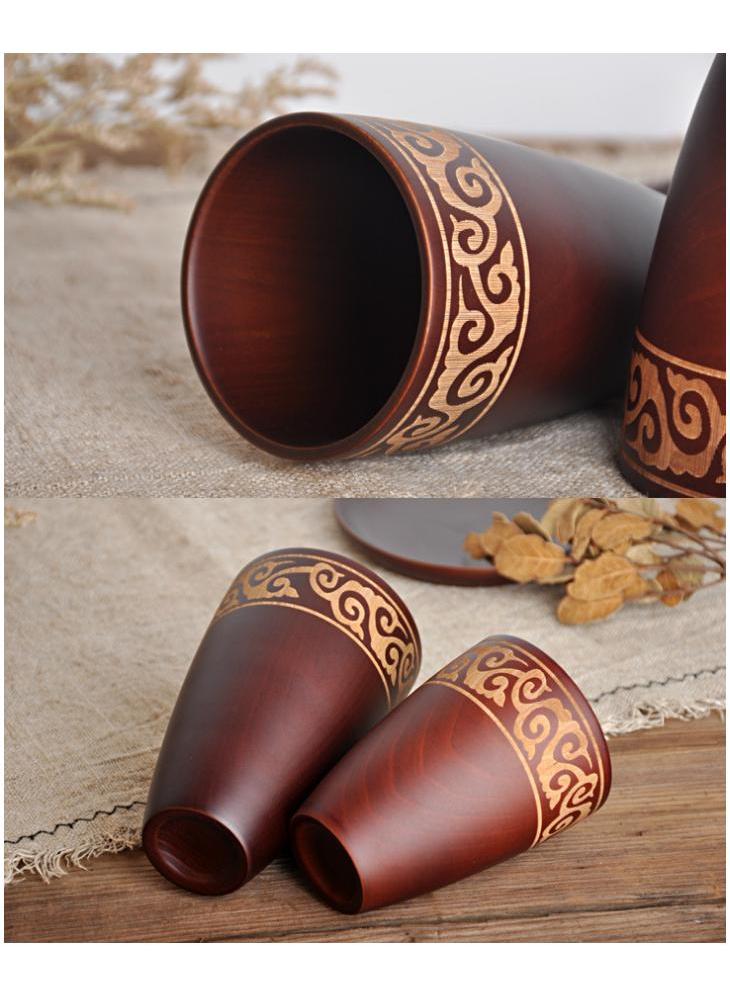 5-Piece Wooden Tea Cups