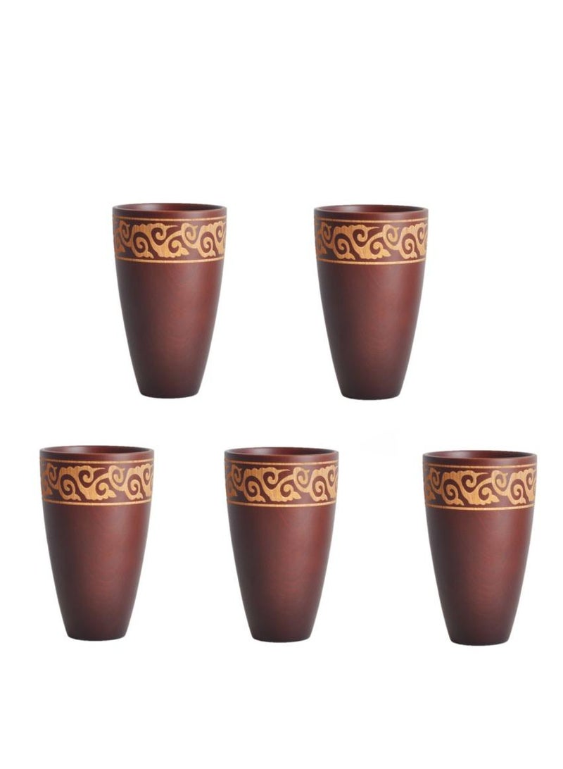 5-Piece Wooden Tea Cups