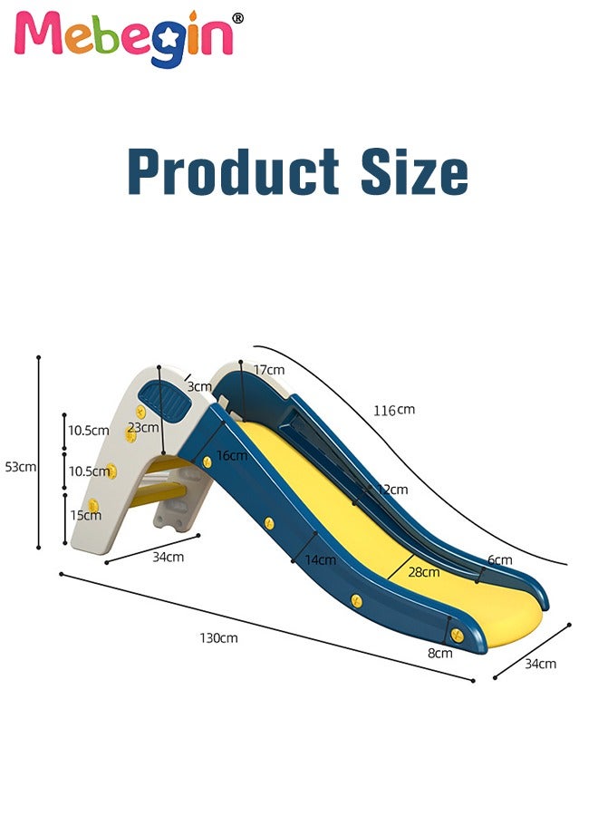 Kids Slide, Freestanding Climber Playset, Garden Slide for Children, Durable Sturdy Slide with Three-stage Slide Design, Solid Base, Smooth Edges and Corners, 10.5cm Step Intervals, Indoor and Outdoor Use, Ideal Gifts for Kids, 130*34*53cm