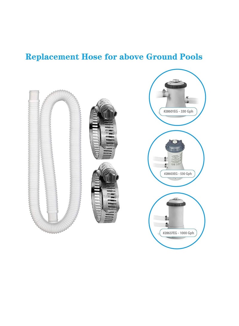 Swimming Pool Replacement Hose Kit, Filter for Above Ground Pools, Compatible with filter Pump 300 GPH, 330 530 and 1000 GPH